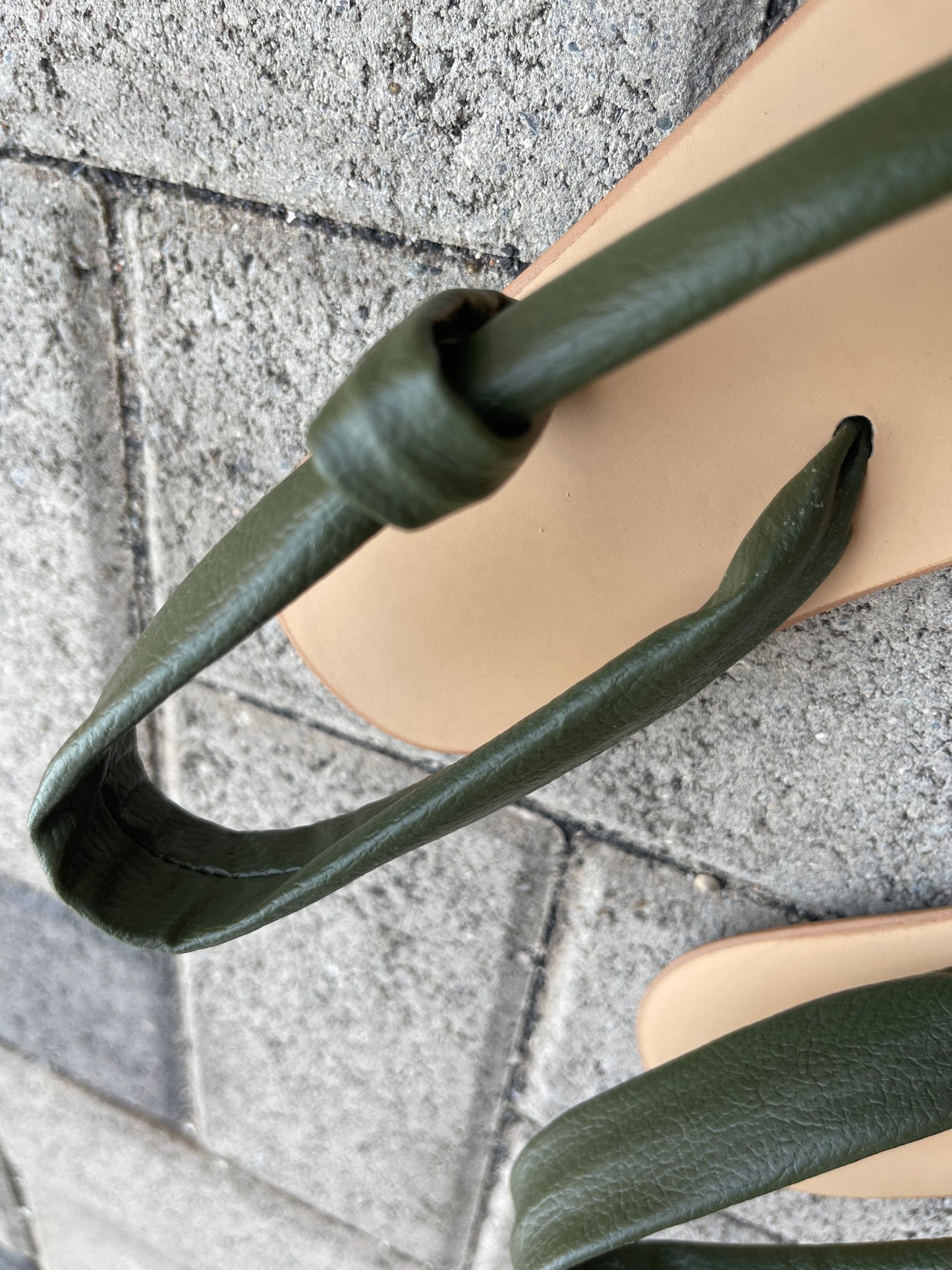 Preorder Dark Olive Green One Strap Sandals