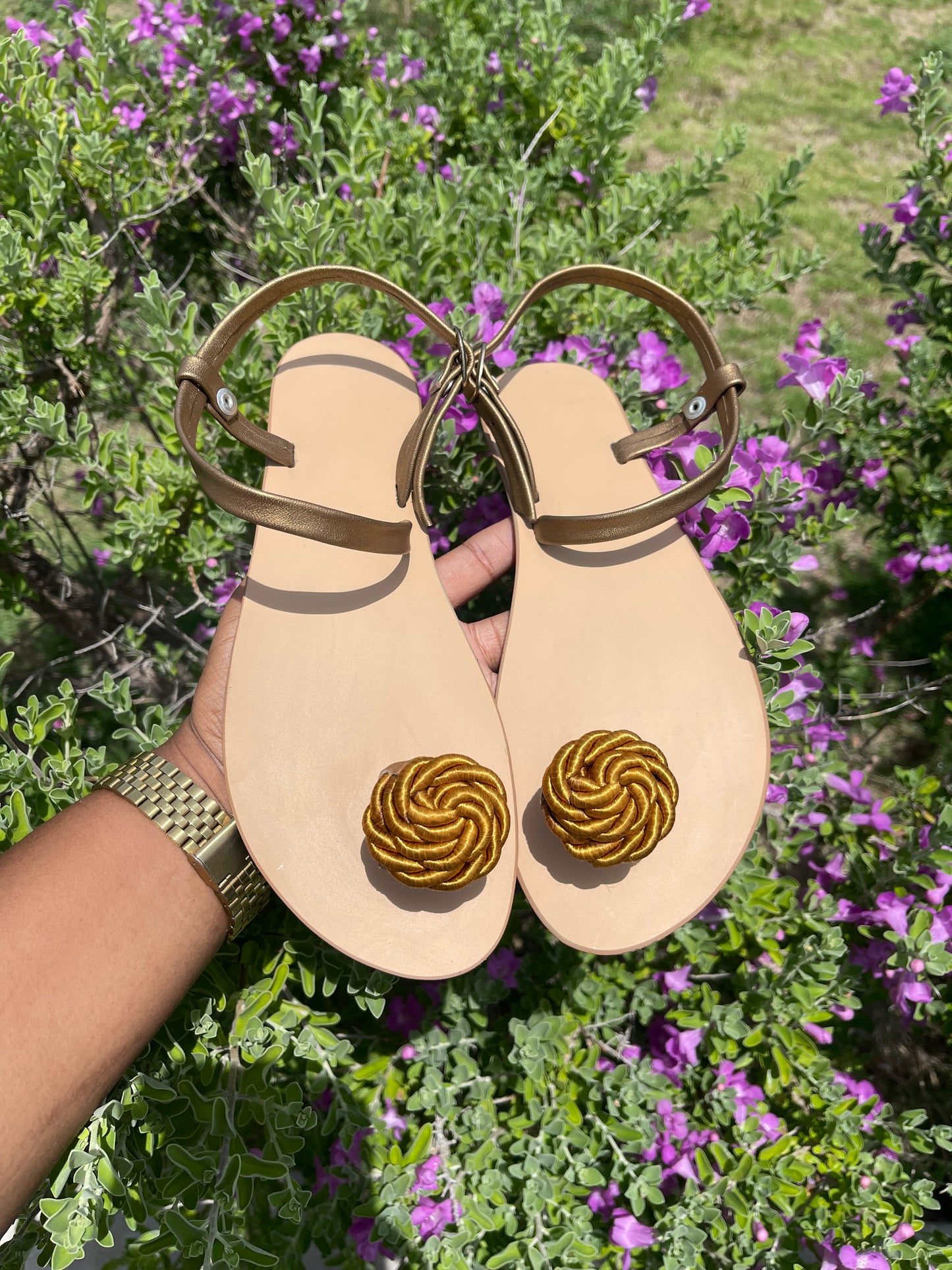Preorder Bronzish-Gold Alía-Rose Sandals