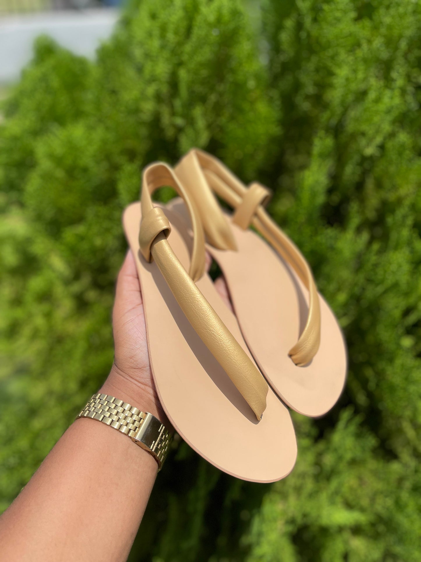Preorder Yellow Gold One Strap Sandals