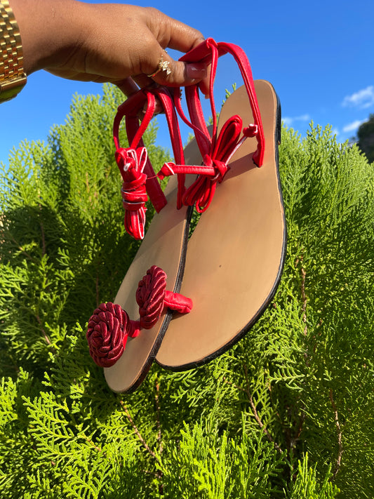 Red Spiral Rose w String