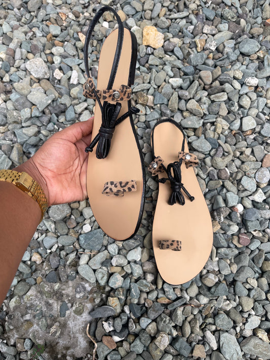 Preorder LeopardxBlack Halo Sandals