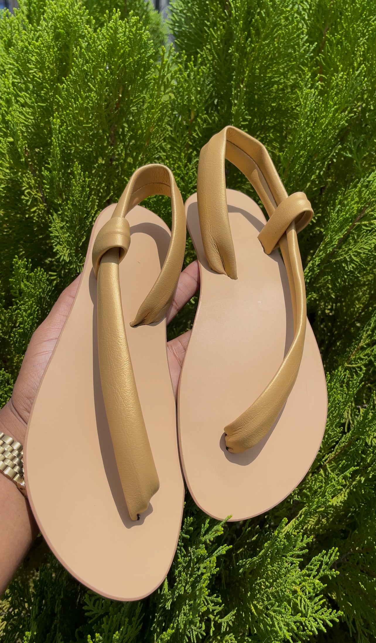 Preorder Yellow Gold One Strap Sandals
